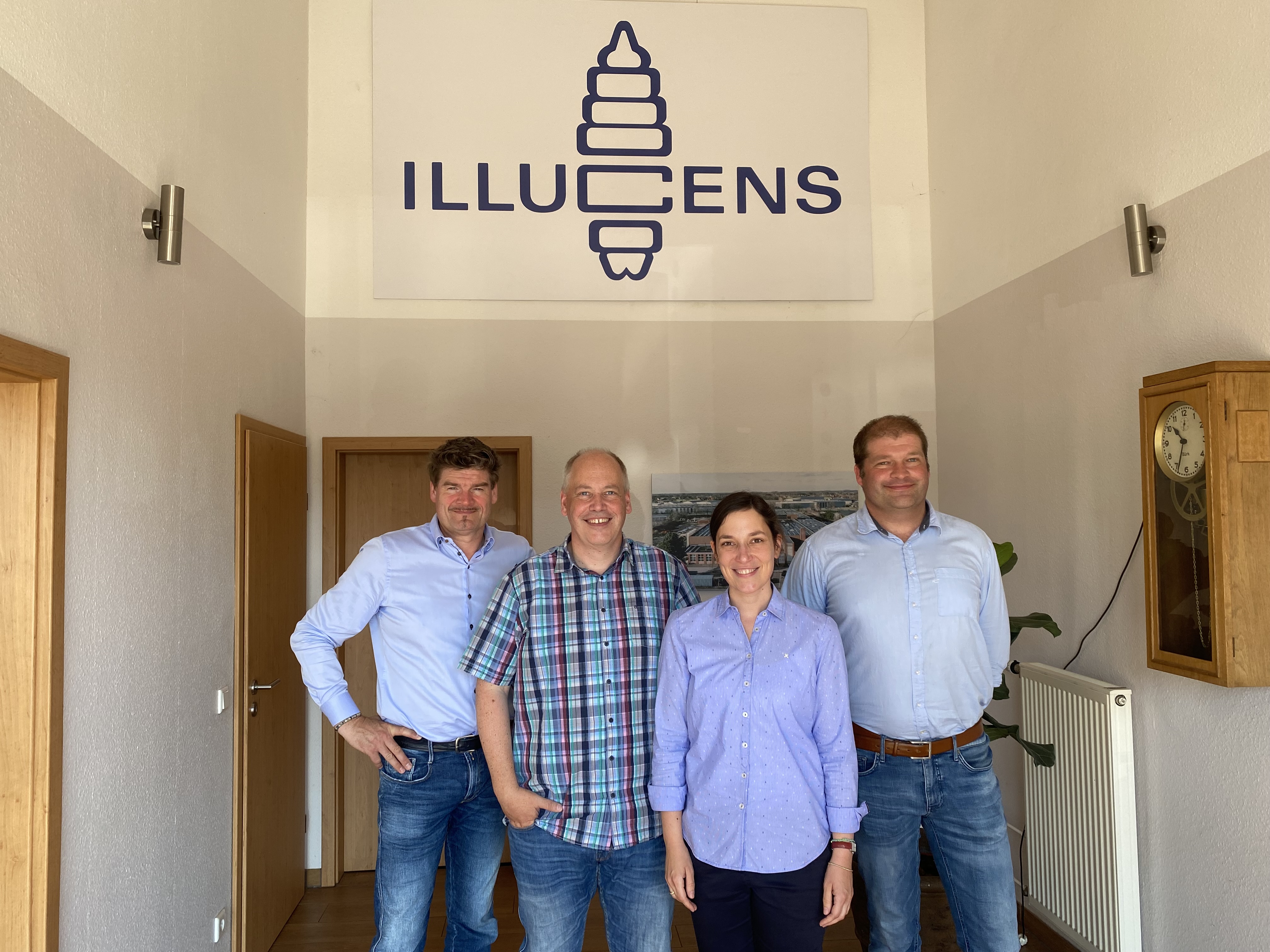 Jrg Blisniewski (CDU-Ahaus), Dirk Wessendorf (CEO Illucens), Heike wermer MdL, Martin Ewering (Head of Engineering Illucens)